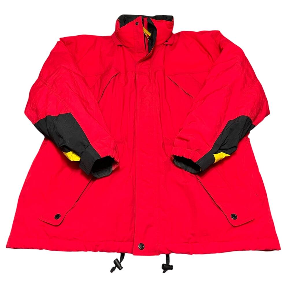 Marlboro Country Store Red Down Parka Puffer Jacket Coat Vintage 90s Size LARGE